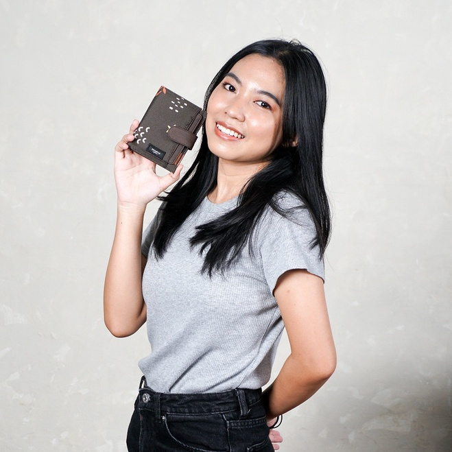 Dompet lipat pria dompet wanita donpet cewek koin cardholder Robin Army Brown Dinamican Supply