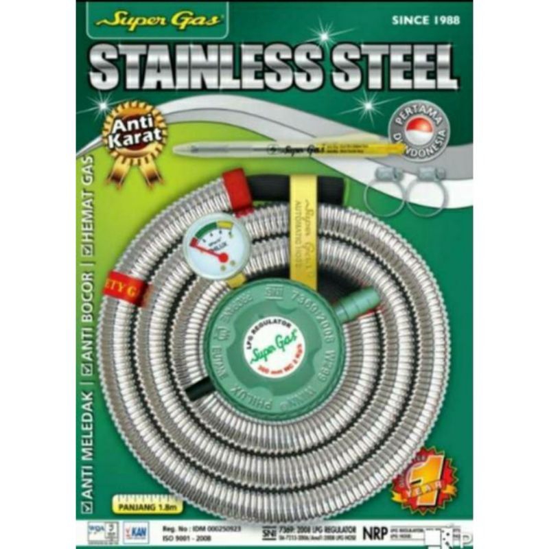 WINN GAS , W 138 , Luzzini ,  Win Gas , Selang paket + regulator 1.8 Meter