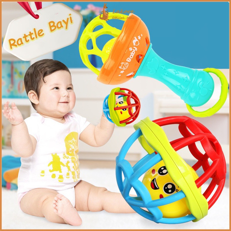 Kerincingan bayi Mainan bayi bola rattle Teether bayi