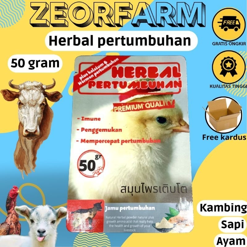 jamu pertumbuhan ayam kambing dan sapi mencegah sakit nafsu makan dan penggemukan zeorfarm