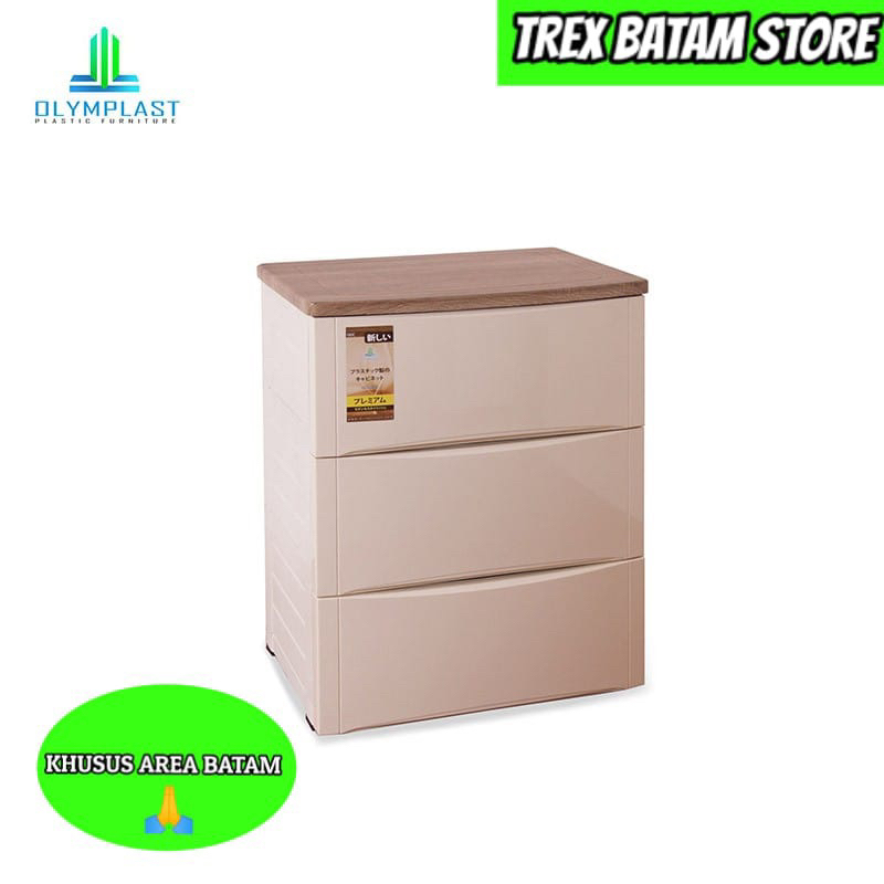 OLYMPLAST ODC 03 M DRAWER CABINET LEMARI PLASTIK 3 SUSUN (BATAM)