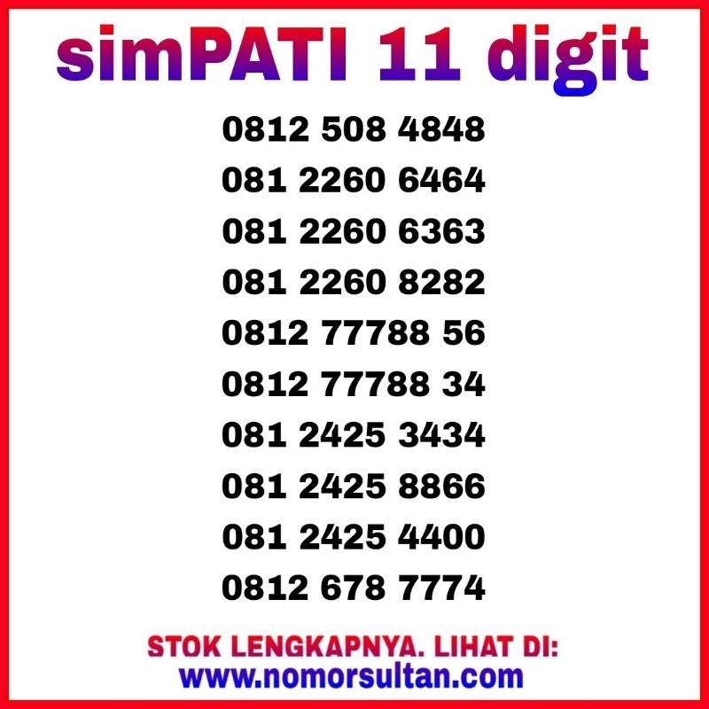 simpati 11 digit a