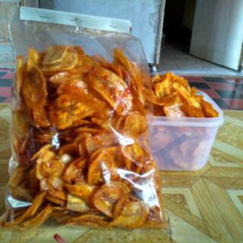 

keripik pisang 1kg asam, manis, pedas, gurih
