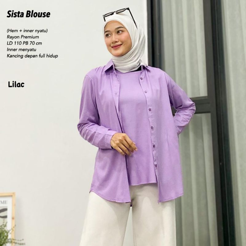 KEMEJA RAYON + INNER (LD±110cm) - SISTA BLOUSE //JF496