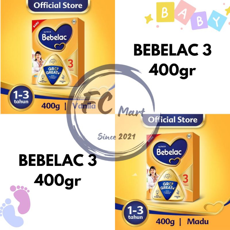 BEBELAC 3 400gr Madu Vanilla Susu Anak (1-3 Tahun)