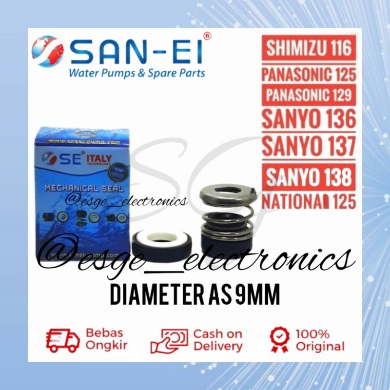 ORIGINAL SEAL POMPA AIR 125 SANYO 136 SANYO 137 SANYO 138  125  129 PS 116 KARET POMPA AIR AS 9MM SPAREPART POMPA AIR MECHANICAL SEAL GP-125 SEAL POMPA MESIN AIR SANYO SIL POMPA AIR GP 125 BISA BEBERAPA MEREK DI DESKRIPSI