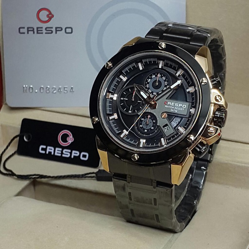 jam tangan pria chrono aktif crespo C5023G water resistand Analog-Digital