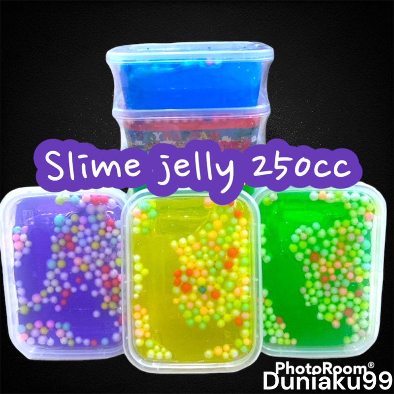 5pc slime jelly glitter 250cc / slime murah / slime tofu / slime jiggy / slime kecil / slime jumbo
