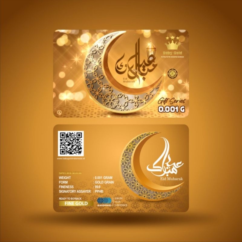 BABY GOLD 0,001 HARI RAYA IDUL FITRI HAPPPY EID MUBARAK HARGA PER BIJI