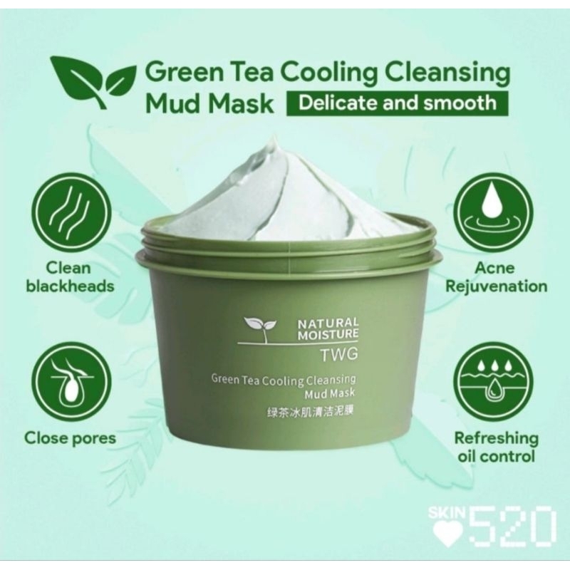 READY STOCK CLAY MASK Masker Wajah Green Tea Cleansing Mud