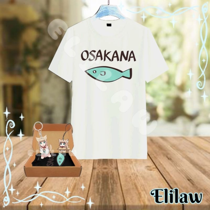 Osakana Neko T-Shirt ~ Kaos Anime Uchi Ni Neko Ga Yattekita Kostum Cosplay Kaos Wibu Baju Simp, Osak