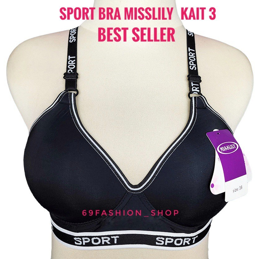 Sport Bra Tanpa Kawat Misslily 112 extra comfort besr seller sport bra Kait 3 Bh Wanita Olah Raga Miss Lily Sporty import 69fashion_shop