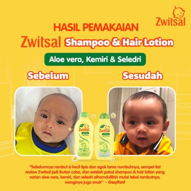 Zwitsal Natural Baby Hair Lotion / Shampoo Aloe Vera Kemiri Seledri 100mL