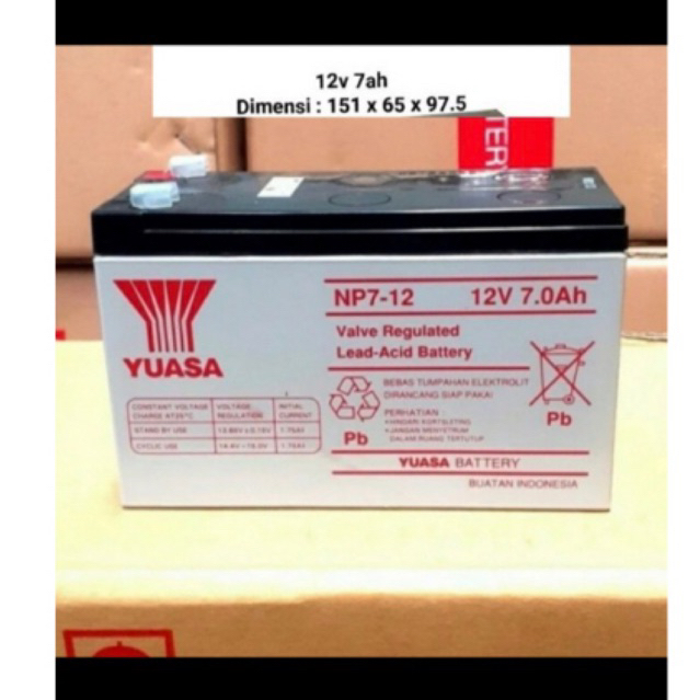 baterai Aki kering NP7-12 12V7Ah