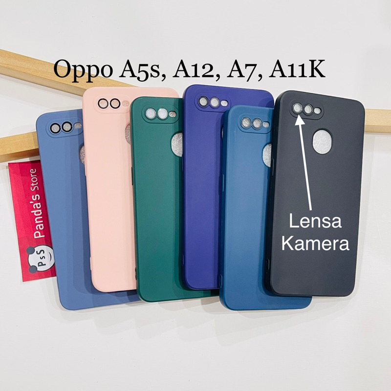 Case Oppo A5s, A12, A11K, A7 Lenspro Makaron Full Color Softcase Pro Lensa