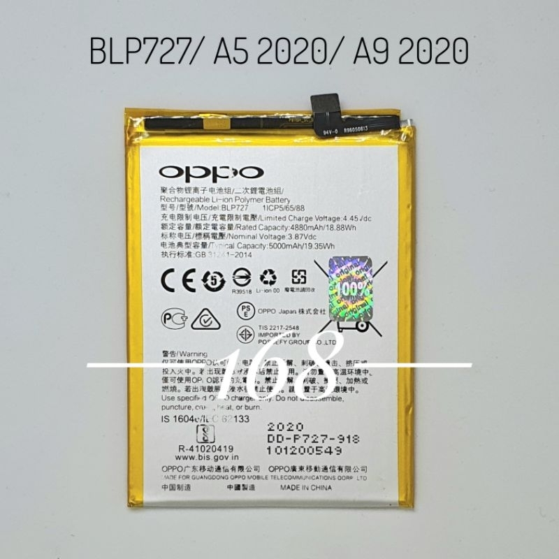 Baterai Batre Oppo BLP727 A5 2020 Batere Oppo BLP 727 A9 2020 Original