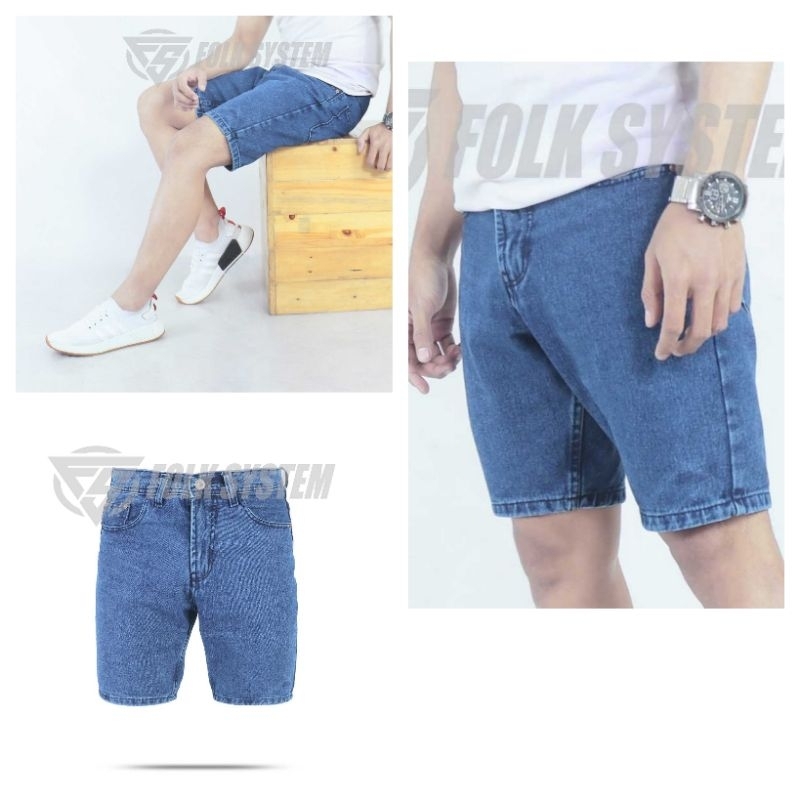 Celana Jeans denim pendek folksystem