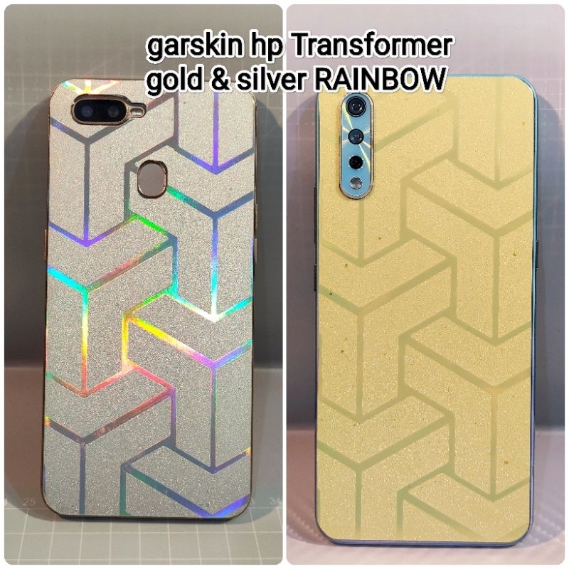 garskin hp anti jamur Transformers gold &amp; silver rainbow all merek type ready