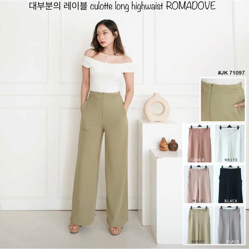 Culotte Long Highwaist Eliana | Most Label | Bahan Romadove