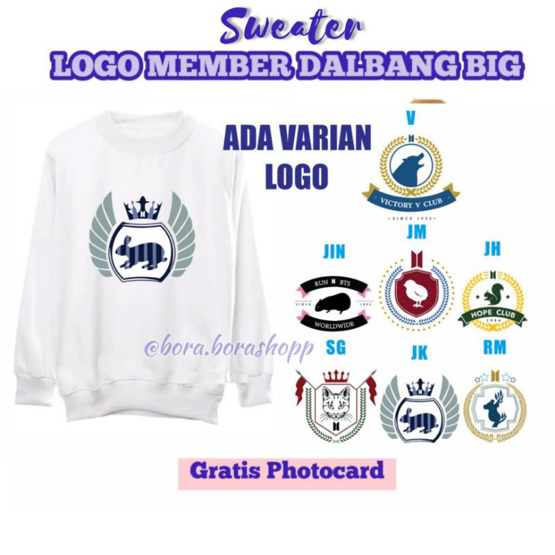Sweater LOGO MEMBER BTS RUN big / Sweater logo BTS