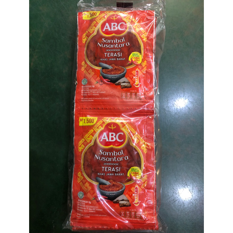 ABC Sambal Terasi 1 pak isi 10 Sachet