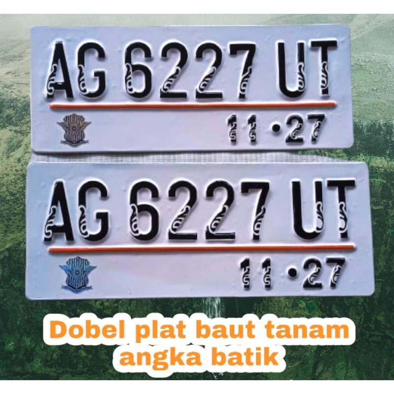 PLAT NOMOR MOTOR DOBEL PLAT BAUT TANAM ANGKA BATIK MURAH