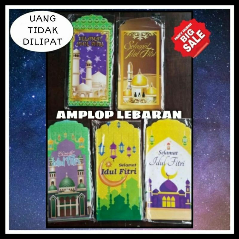 

(SALE) AMPLOP LEBARAN UKURAN PANJANG / JUMBO (UANG TIDAK DILIPAT) / ANGPAO LEBARAN PANJANG JUMBO