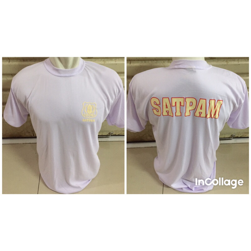 kaos satpam terbaru putih/kaos satpam putih lengan pendek