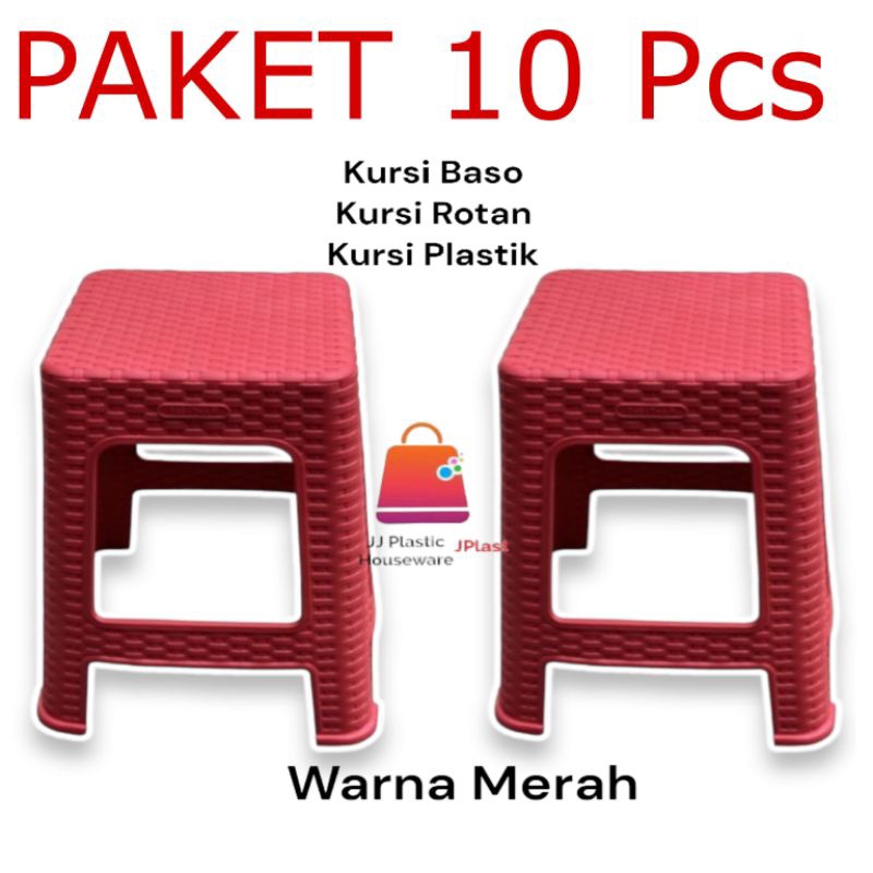 PROMO!!! 15pcs Kursi Plastik Kursi Baso Rotan Kursi Cafe Kursi Bubur