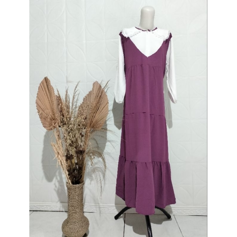 Gamis wanita kerah korea