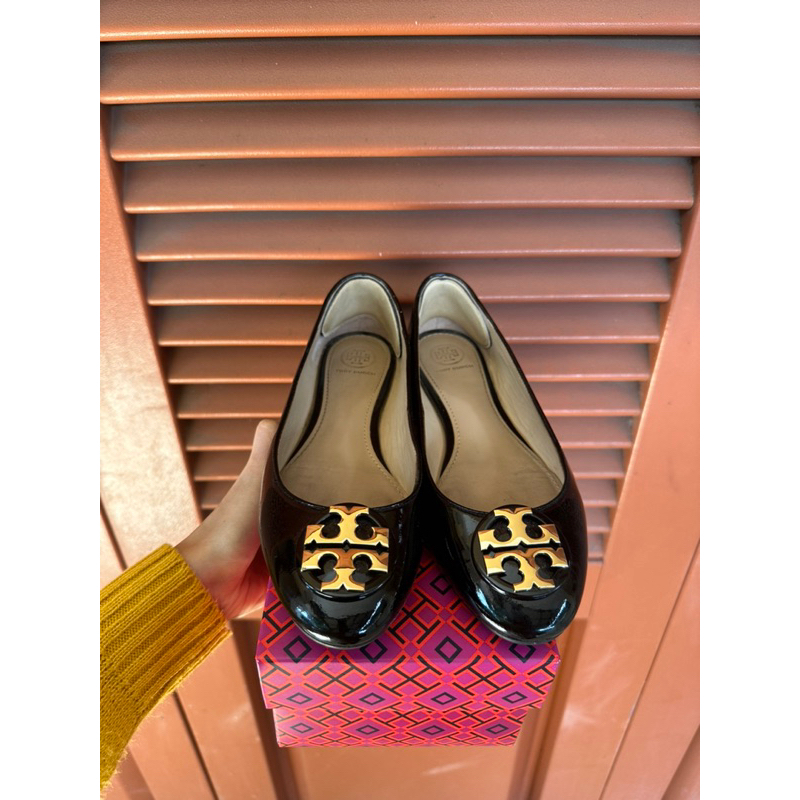 Tory Burch Claire Ballet Flat Shoes Hitam