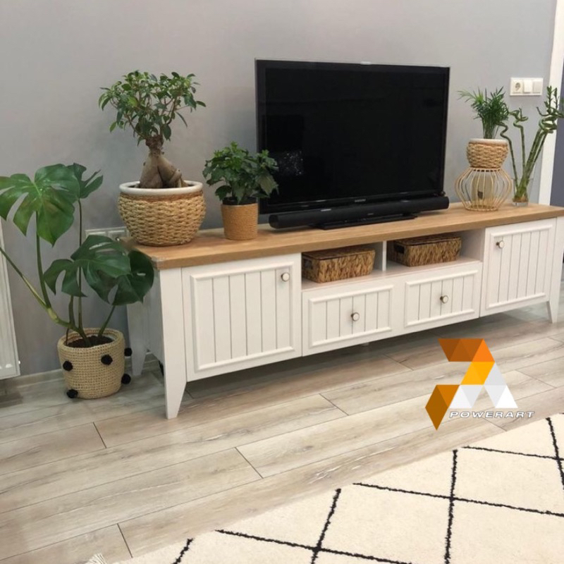 Meja Tv minimalis Bufet Tv minimalis Cat Duco Rak tv Cabinet tv cat duco Putih