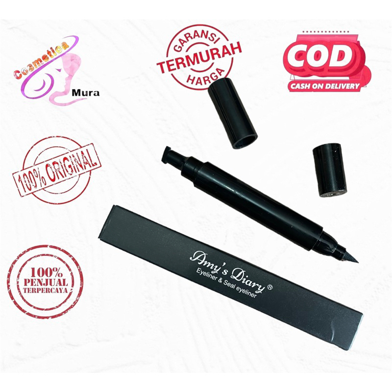 ( small ) amy's diary eyeliner stamp termurah || CMMADU Eyeliner Stamp Cat 2 in 1 Original Spidol Mata Import