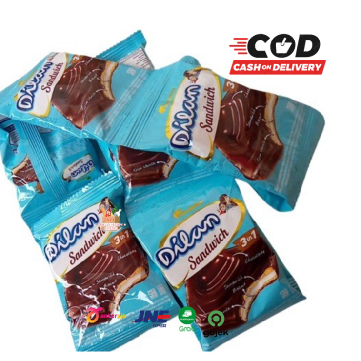 (JSO) Dilan Sandwich Biskuit 3 in 1 Cream Vanila Coklat 10 bks x 16gr Snack Cemilan Anak Bukan Better