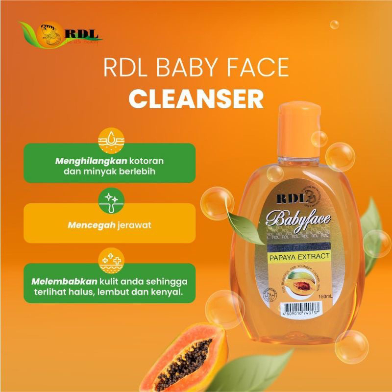 RDL Baby Face Cleanser - RDL BABY FACE CLEANSER Papaya 150ml BPOM - Sabun RDL