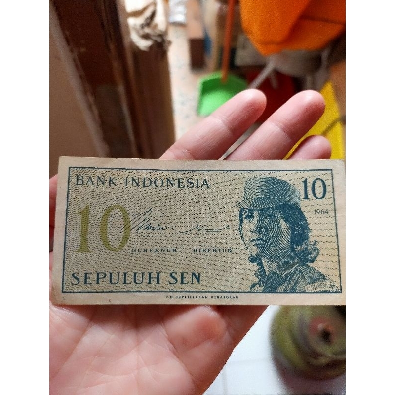 uang kertas kuno 10 sen 1964