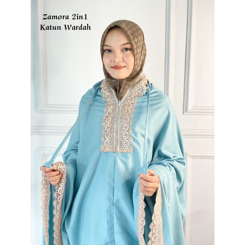 Mukena Zamora  2 In 1 Katun Traveling Dewasa Jumbo