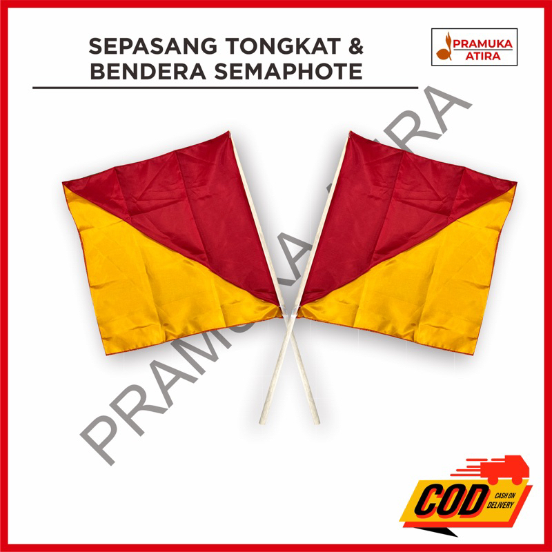 Sepasang Tongkat/Stick &amp; Bendera Semaphore