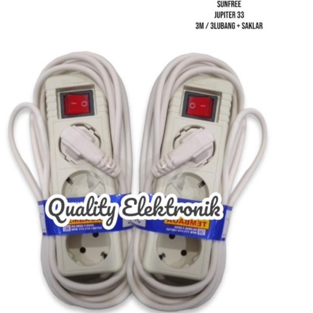 STOPKONTAK PLUS SAKLAR ON OFF LAMPU INDIKATOR 2 LUBANG 3 LUBANG 5 LUBANG SUNFREE JUPITER