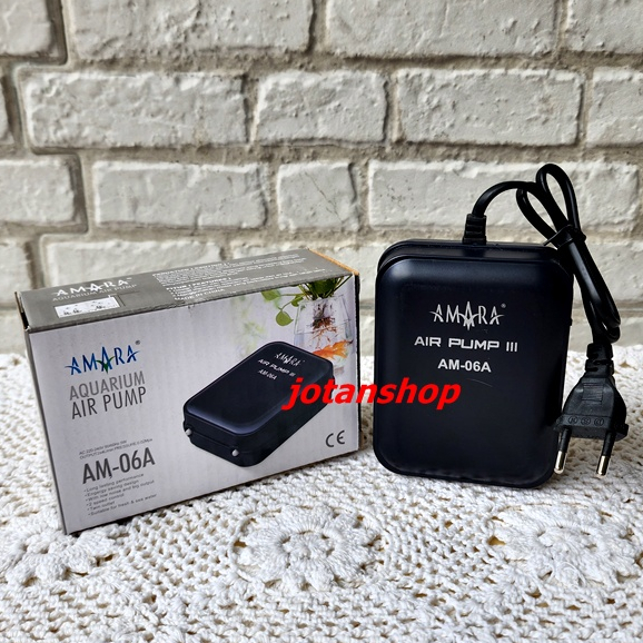 PAKET AMARA AM 06A Mesin Pompa Udara Aerator 2 Lubang AM06A Aquarium Air Pump airpump AM06 A 06 A