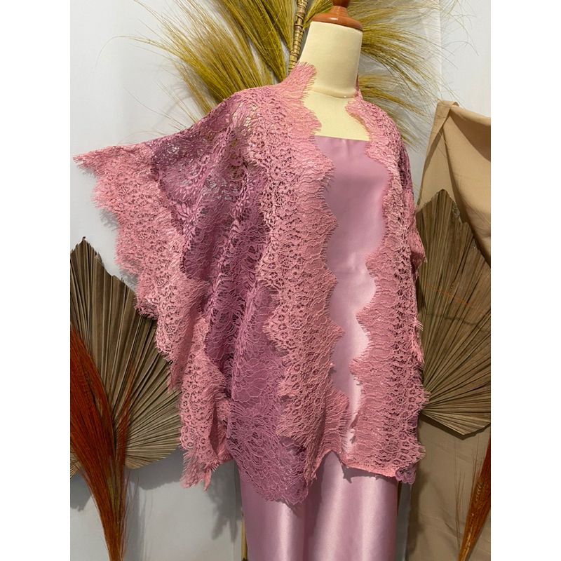 Setelan Cardigan Brokat wisuda Kondangan / Pakaian Kondangan Pesta brokat Outer setelan dress silk