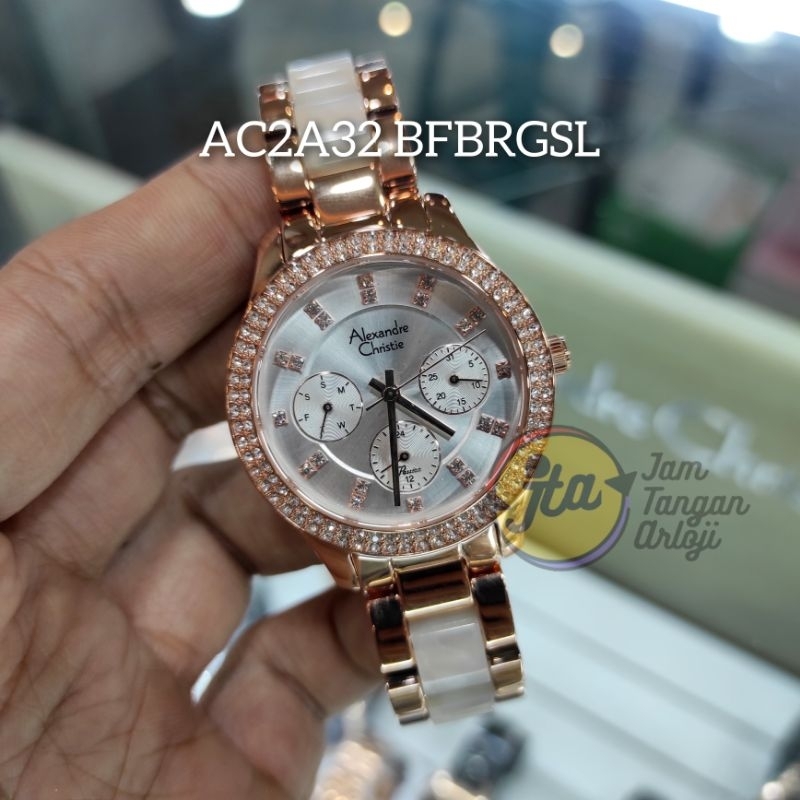 New Alexandre Christie Wanita AC2a32 White Jam Tangan Cewek AC 2a32 BFBRGSL