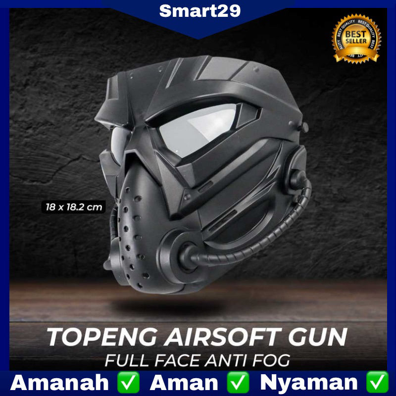 [Smart29] - Perlengkapan Motor Goggle Mask Helm Alien Tengkorak Paintball Full Face Full Set Anti Fo
