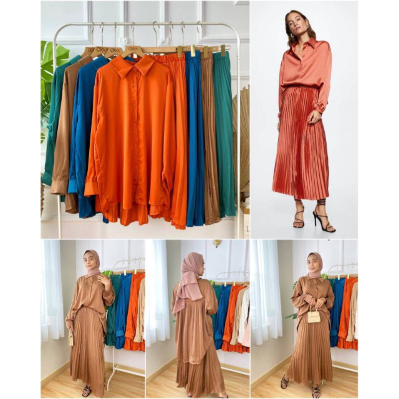 SET ROK PLEATS IMPORT/ SETELAN ROK PLISKET PREMIUM /ONE SET BANGKOK BKK