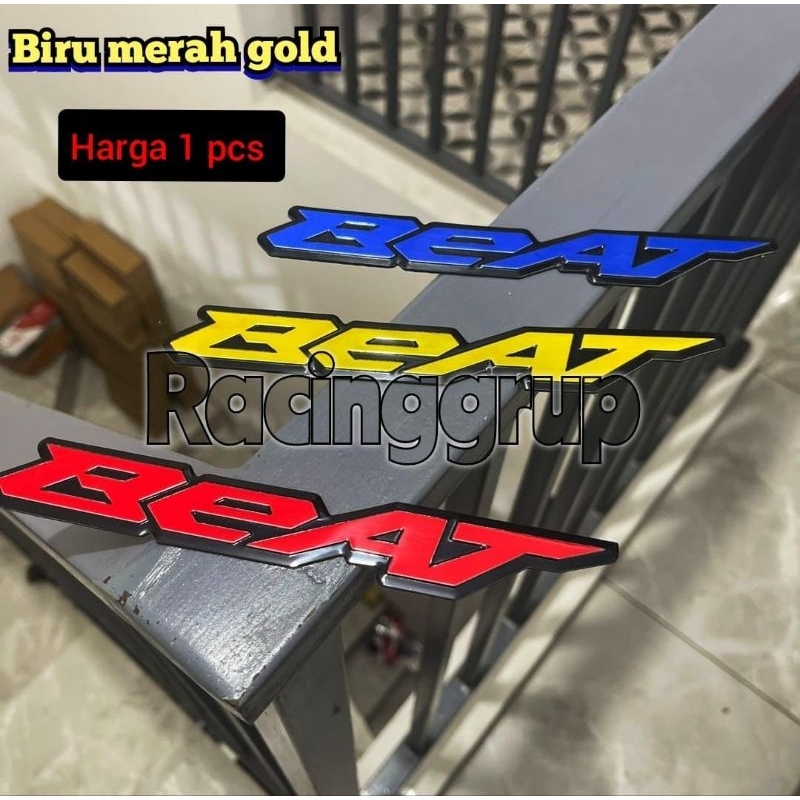 Honda Beat Stiker Perak Merah Emas biru Emblem 3D Untuk Dekorasi Kiri Dan Kanan