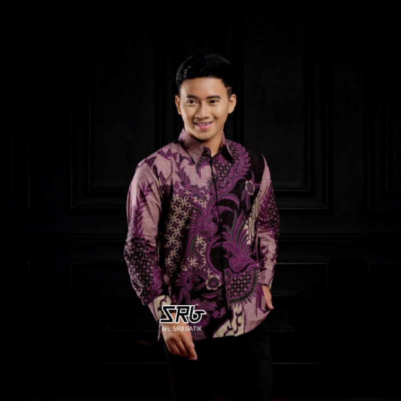 KEMEJA BATIK PRIA WARNA UNGU BATIK PRIA KEKINIAN MODEL TERBARU 2022-2023