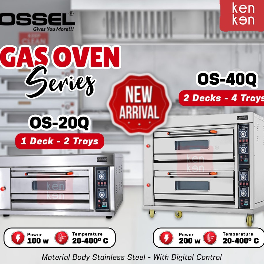 OSSEL Oven Gas Besar 1 Deck 2 Trays Oven Roti Gas Gas Deck Oven Roti 1 Deck 2 Trays Gas Oven Roti OS20Q Oven Gas Ossel Gas Oven Besar Oven Roti Besar Oven Perusahaan Roti