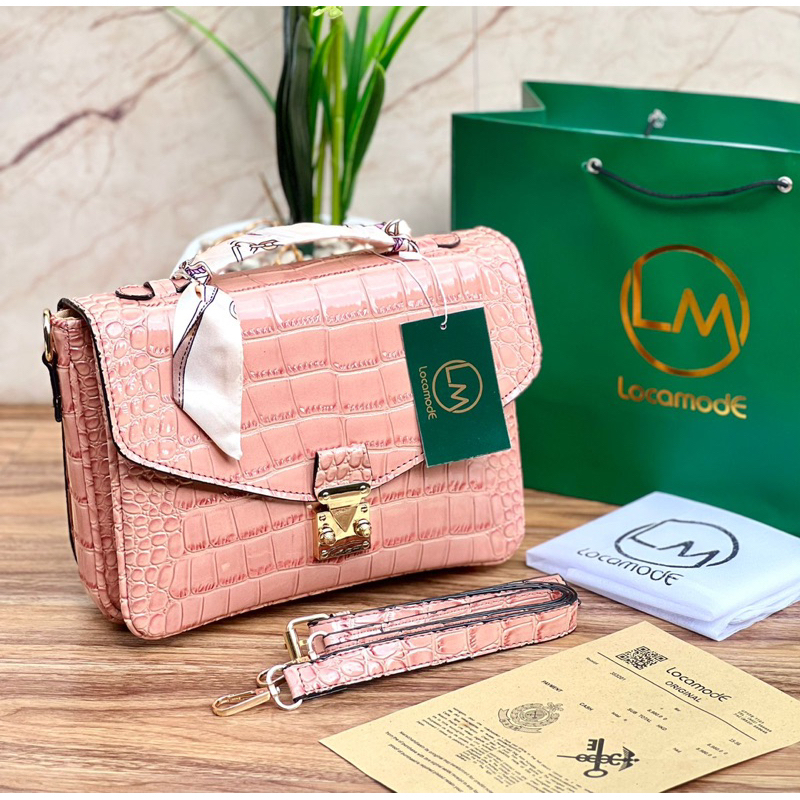 Tas Wanita Import METIS CROCO GLOSY uk.24x18 (free paperbag,syal)