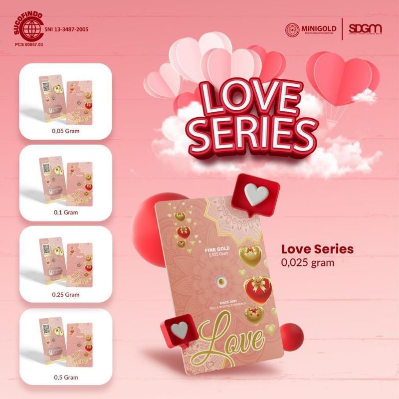 MiniGold Mini Gold Gift Series LOVE Logam Mulia Emas 24 Karat