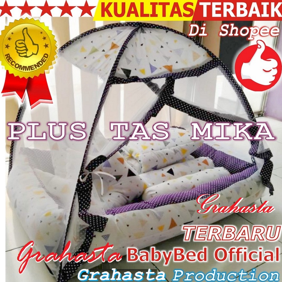 BEST-SELLER Kasur Bayi Kelambu dan-Bedcover Motif Archery x Polkadot-navy CBNK 029 PLUS NON FURING